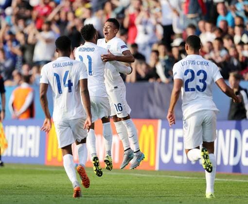 England s Jesse Lingard celebrates scoring his sides opening goal Sweden v England - UEFA Under 21 s - Andruv Stadium - Czech Republic - 21st June 2015 - Picture David Klein Sportimage EDITORIAL USE ONLY. No use with unauthorised audio, video, data, fixture lists, club league logos or live services. Online in-match use limited to 120 images, no video emulation. No use in betting, games or single club league player publications.