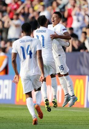 England s Jesse Lingard celebrates scoring his sides opening goal Sweden v England - UEFA Under 21 s - Andruv Stadium - Czech Republic - 21st June 2015 - Picture David Klein Sportimage EDITORIAL USE ONLY. No use with unauthorised audio, video, data, fixture lists, club league logos or live services. Online in-match use limited to 120 images, no video emulation. No use in betting, games or single club league player publications.