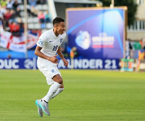 England s Jesse Lingard celebrates scoring his sides opening goal Sweden v England - UEFA Under 21 s - Andruv Stadium - Czech Republic - 21st June 2015 - Picture David Klein Sportimage EDITORIAL USE ONLY. No use with unauthorised audio, video, data, fixture lists, club league logos or live services. Online in-match use limited to 120 images, no video emulation. No use in betting, games or single club league player publications.