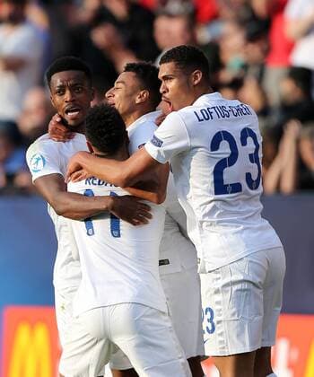 England s Jesse Lingard celebrates scoring his sides opening goal Sweden v England - UEFA Under 21 s - Andruv Stadium - Czech Republic - 21st June 2015 - Picture David Klein Sportimage EDITORIAL USE ONLY. No use with unauthorised audio, video, data, fixture lists, club league logos or live services. Online in-match use limited to 120 images, no video emulation. No use in betting, games or single club league player publications.