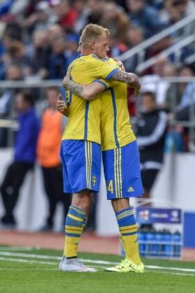 June 21, 2015 - Olomouc - 150621 SWE John Guidetti - Mikael Ishak -- U21 U 21 EM - SWE - England JohannaLundberg BILDBYRAN kod JL 135403 News - June 21, 2015  - ZUMAb138