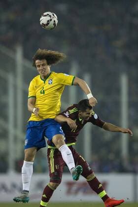 Brazil vs Venezuela SANTIAGO, CHILE - 06 21 2015: BRAZIL X VENEZUELA - David Luiz from Brazil ball dispute with C. Gonzalez of Venezuela during the match between Brazil vs Venezuela, valid for the third round of the first phase of Group C of the Copa America 2015, held at the Monumental Stadium David Arellano. (Photo: Marcelo Machado de Melo FotoArena)  MarceloxMachadoxdexMelo