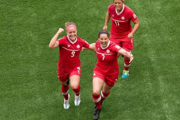 June 21, 2015: Josee BELANGER of Canada celebrates her goal during a round of 16 match between Canada and Switzerland at the FIFA Women s World Cup Canada 2015 at BC Place Stadium on 21 June 2015 in Vancouver, Canada. Canada won 1-0. Sydney Low Cal Media. Soccer 2015: FIFA Women s World Cup JUNE 21 - ZUMAc04_