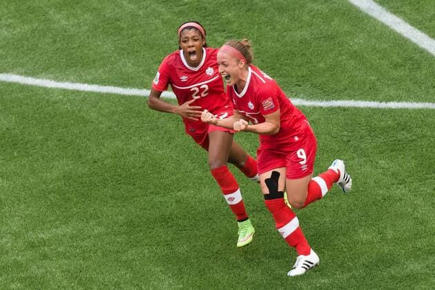 June 21, 2015: Josee BELANGER of Canada celebrates her goal during a round of 16 match between Canada and Switzerland at the FIFA Women s World Cup Canada 2015 at BC Place Stadium on 21 June 2015 in Vancouver, Canada. Canada won 1-0. Sydney Low Cal Media. Soccer 2015: FIFA Women s World Cup JUNE 21 - ZUMAc04_