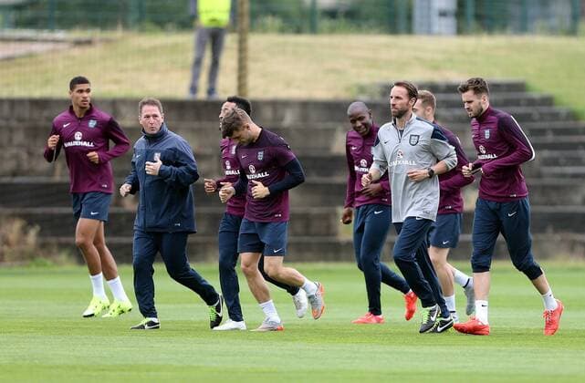 England s Gareth Southgate during training England Training Session- UEFA Under 21 s - Legionarska Training Ground - Czech Republic - 22nd June 2015 - Picture David Klein Sportimage EDITORIAL USE ONLY. No use with unauthorised audio, video, data, fixture lists, club league logos or live services. Online in-match use limited to 120 images, no video emulation. No use in betting, games or single club league player publications.