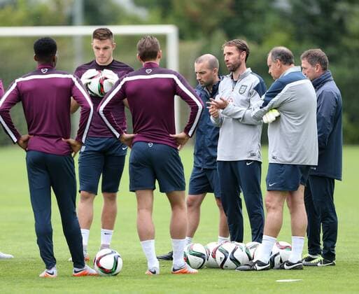 England s Gareth Southgate during training England Training Session- UEFA Under 21 s - Legionarska Training Ground - Czech Republic - 22nd June 2015 - Picture David Klein Sportimage EDITORIAL USE ONLY. No use with unauthorised audio, video, data, fixture lists, club league logos or live services. Online in-match use limited to 120 images, no video emulation. No use in betting, games or single club league player publications.
