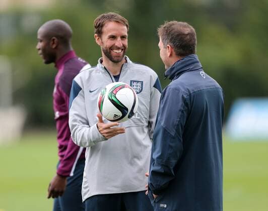 England s Gareth Southgate during training England Training Session- UEFA Under 21 s - Legionarska Training Ground - Czech Republic - 22nd June 2015 - Picture David Klein Sportimage EDITORIAL USE ONLY. No use with unauthorised audio, video, data, fixture lists, club league logos or live services. Online in-match use limited to 120 images, no video emulation. No use in betting, games or single club league player publications.