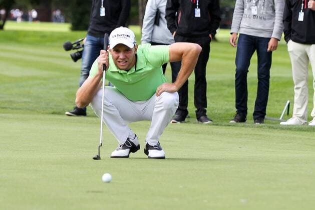 Moosinning Maximilian Kieffer (GER) beim lesen der Puttlinie , BMW International Open 2015, Show Event, Golf, 23.06.2015 Copyright: Kolbert xEibner-Pressefoto EP_ckt