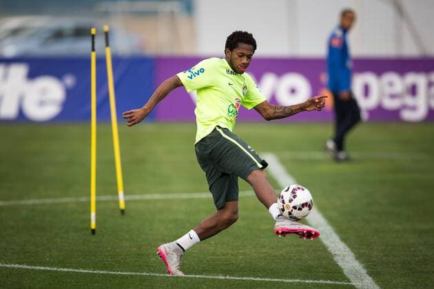 Training the Brazilian team SANTIAGO, CHILE - 06 23 2015: TRAINING OF BRAZILIAN SELECTION - Fred for training the Brazilian team for the match between Brazil vs Paraguay, the quarterfinals of the Copa America 2015, held at the Training Center of the Universidad de Chile. (Photo: Marcelo Machado de Melo FotoArena)  MarceloxMachadoxdexMelo