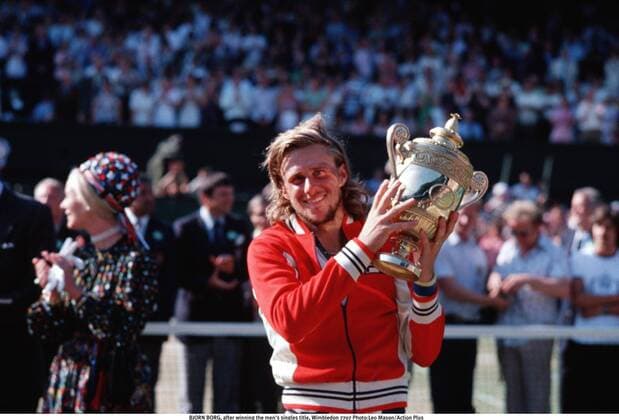 1977. Wimbledon, London England. BJORN BORG (SWE), Men s Singles, Wimbledon Tennis Championships, BJORN BORG, after winning the men s singles title, Wimbledon xACTIONxPLUSxsportsximagesx  ActionPlus7707
