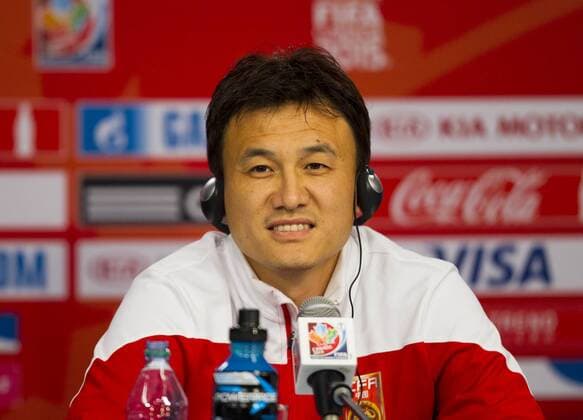 OTTAWA, June 25, 2015 -- Hao Wei, head coach of China, attends the press conference PK Pressekonferenz in Ottawa, Canada, June 25, 2015. China will play the United States in the quarterfinal match of 2015 FIFA Women s world cup here on June 26. ) (SP)CANADA-OTTAWA-FIFA-WOMEN S WORLD CUP-QUARTERFINALS-PRESS CONFERENCE-CHINA ZouxZheng 