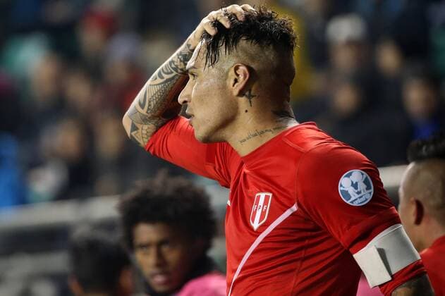 Football, Bolivia v Peru Copa America 2015. Peru s player Paolo Guerrero celebrates his goal against Bolivia during the finals quarters for Copa America, at Bicentenario German Becker stadium. Temuco, Chile. 26 06 2015 Dragomir Yankovic Photosport Bolivia v Peru, Copa America 2015. 