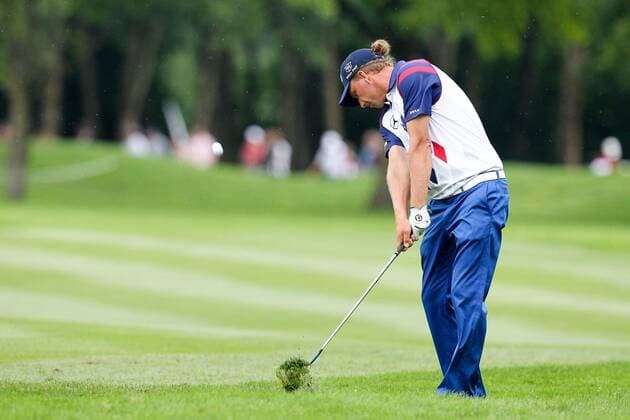 Aktuell Golf, BMW International Open in München Eichenried Moosinning Marcel Siem (GER) schlaegt aus dem Rough , BMW International Open 2015, Tag 3, Golf, 27.06.2015 , Copyright: Kolbert Eibner-Pressefoto EP_CKT