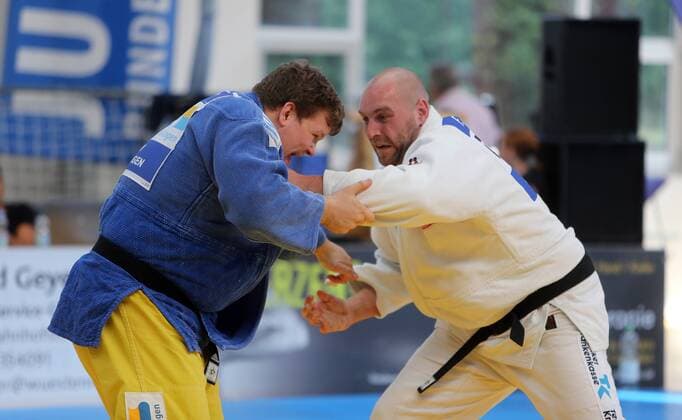 KSV Esslingen Deutschland, Esslingen, 27.06.2015, Judo, Bundesliga, KSV Esslingen - JC Leipzig: v.l. Sven Heinle (KSV Esslingen), Fabian Hubert (JC Leipzig).