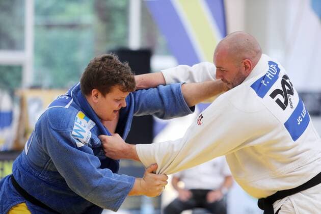 KSV Esslingen Deutschland, Esslingen, 27.06.2015, Judo, Bundesliga, KSV Esslingen - JC Leipzig: v.l. Sven Heinle (KSV Esslingen), Fabian Hubert (JC Leipzig).
