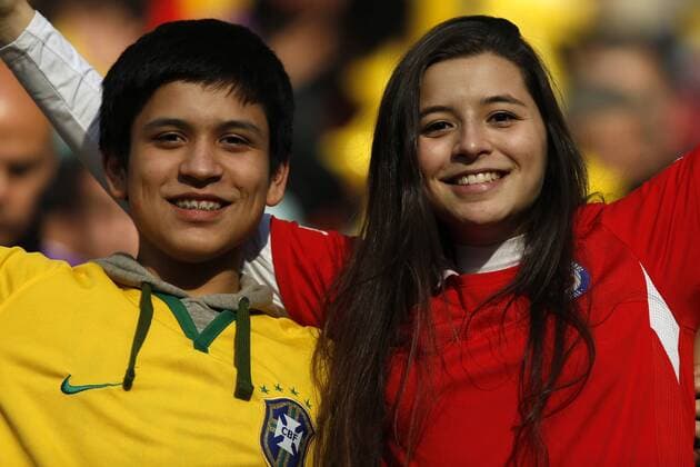 Football , Brazil v Paraguay. Copa America Championship 2015 . Fans attends to the 2015 Copa America football championship quarterfinal match between Brazil and Paraguay at the Ester Roa stadium in Concepcion, Chile. 27 06 2015 Andres Pina Photosport Brasil v Paraguay, Copa America 2015. 