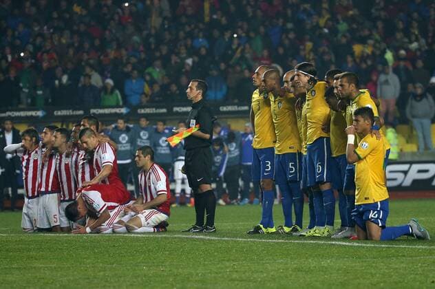 Football, Brasil v Paraguay. Copa America 2015. Action during the Copa America Finals Quarters, at Bicentenario Ester Roa stadium. Concepcion, Chile. 27 06 2015 Dragomir Yankovic Photosport Brasil v Paraguay, Copa America 2015. 
