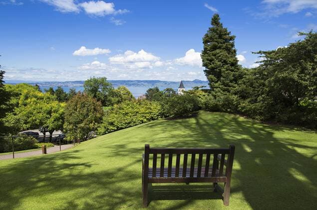 26.06.2016 Ausblick vom Hotel Ermitage Das EM-Quartier der Fussball Nationalmannschaft für die EM 2016 in Evian-les-Bains (Frankreich) liegt am Genfer See mm