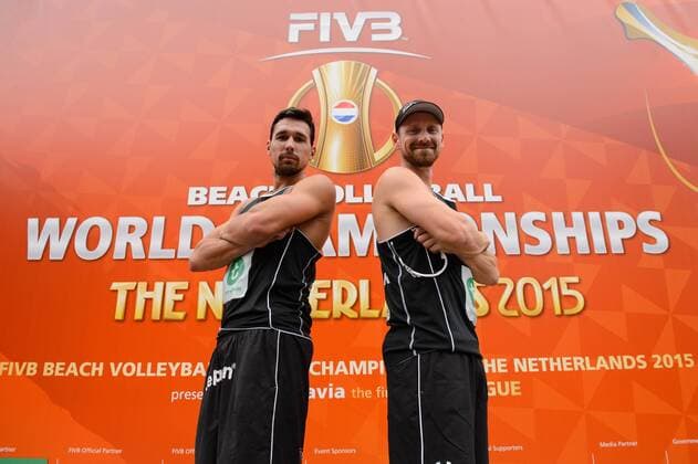 28.06.2015, Den Haag, Hofvijver Stadion World Championships Weltmeisterschaft 2015, Vorrunde Jonathan Erdmann ( 1 GER), Kay Matysik ( 2 GER)