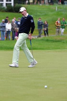 June 28, 2015 - Cromwell, Connecticut , U.S. - Brandt Snedeker reacts to a missed putt on the 8th green during the championship round of the PGA Golf Herren Travelers Championship tournament held at TPC River Highland in Cromwell Connecticut. Eric Canha CSM PGA 2015: Travelers Championship JUN 28 - ZUMAc04_