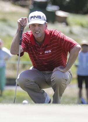 JUN 28, 2015 Sacramento, CA : Kevin Sutherland study greens on the 5th hole 3 par during U.S Senior Open Championship at Del Paso Country Club Sacramento, CA Thurman James CSM USGA Senior Golf 2015: U.S. Senior Open Championship Final Round JUN 28 - ZUMAc04_