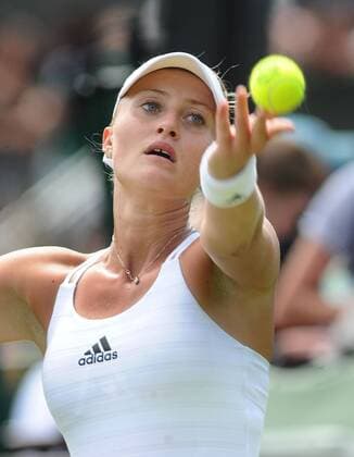 Tennis - 2015 Wimbledon Championships - Week One, Monday Women s Singles, First Round Kristina Mladenovic (FRA) vs. Alexandra Dulgheru (ROU) Kristina Mladenovic on Court 5 COLORSPORT ANDREW COWIE 
