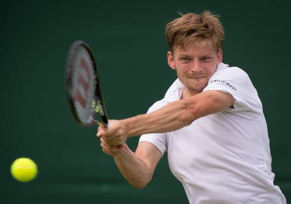 - LONDON, UNITED KINGDOM: Belgian David Goffin plays a backhand during the first round match between Argentina s Horacio Zeballos and Belgian David Goffin at the 2015 Wimbledon grand slam tennis tournament at the All England Tennis Club, in southwest London, Britain, Monday 29 June 2015. Goffin won 6-7, 6-1, 6-1. BENOITxDOPPAGNE  x04653826x