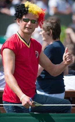 - LONDON, UNITED KINGDOM: Belgian supporter pictured during the first round match between Argentina s Horacio Zeballos and Belgian David Goffin at the 2015 Wimbledon grand slam tennis tournament at the All England Tennis Club, in southwest London, Britain, Monday 29 June 2015. Goffin won 6-7, 6-1, 6-1. BENOITxDOPPAGNE  x04653816x