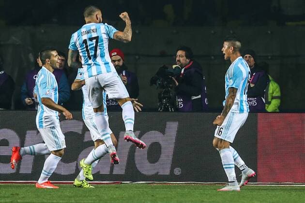 Marcos Rojo during the match between Argentina vs Paraguay, valid for the semifinals of the Copa America 2015 held at the Estadio Municipal de Concepcion.  CarlosxEzequielxVannoni