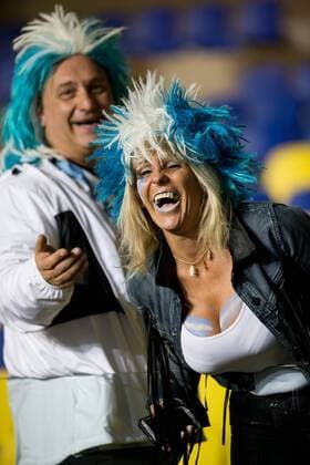 CONCEPCION, June 30, 2015 -- Supporters of Argentina are seen ahead of the semifinal between Argentina and Paraguay at the 2015 Copa America, in Concepcion, Chile, on June 30, 2015. Argentina won 6-1 and was qualified for the final. ) (SP)CHILE-CONCEPCION-COPA AMERICA-SEMIFINAL-ARGENTINA VS PARAGUAY PedroxMera 