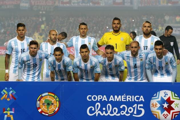 Copa America Championship 2015 . Argentina s team pose for photographers prior to the 2015 Copa America football championship semifinal match at the Ester Roa stadium in Concepcion . 30 06 2015 Andres Pina Photosport semifinal Copa America 2015. 