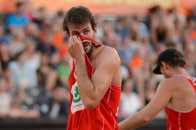 30.06.2015, Den Haag, Hofvijver Stadion World Championships Weltmeisterschaft 2015, Vorrunde Ben Saxton ( 2 CAN) enttäuscht enttaeuscht traurig