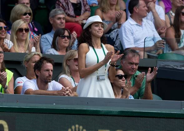 Sabine Lisicki Team, Coach Christopher Kas und Lilly Becker in der Spielerloge, Tennis - Wimbledon 2015 - Grand Slam ITF ATP Tennis Herren WTA Tennis Damen - AELTC - London - - Great Britain - 2 July 2015. Juergen Hasenkopf
