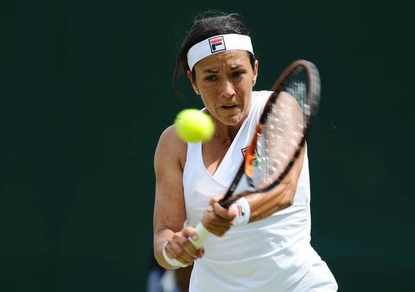 Tennis - 2015 Wimbledon Championships - Week One, Monday Women s Singles, Second Round Timea Bacsinszky (SUI) vs. Silvia Soler Espinosa (ESP) Silvia Soler Espinosa on Court 18 COLORSPORT ANDREW COWIE 