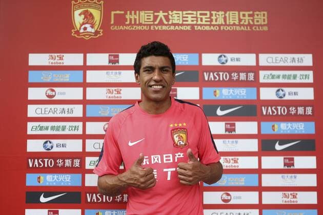 GUANGZHOU, CHINA - JULY 02: (CHINA OUT) Paulinho of Guangzhou Evergrande takes part in a training session on July 2, 2015 in Guangzhou, Guangdong Province of China.  CFP469801629 