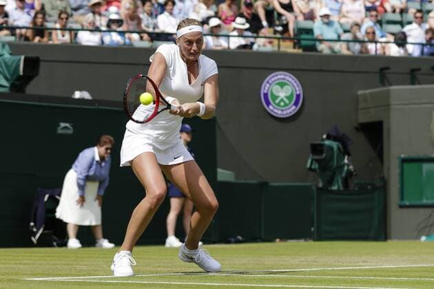 02.07.2015. Wimbledon, England. The Wimbledon Tennis Championships. Ladies& x2019; Singles second round match between second seed Petra Kvitova (CZE) &amp; Kurumi Nara (JPN). Petra Kvitova in action xCraigxMercerx  ActionPlus11636963