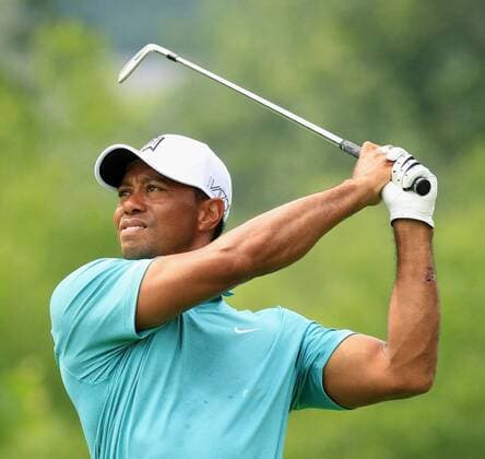 Woods in Greenbrier Classic golf tournament Tiger Woods hits his second shot on the second hole during the first round of the Greenbrier Classic golf tournament at the Old White TPC course in White Sulphur Springs, West Virginia, on July 2, 2015. 