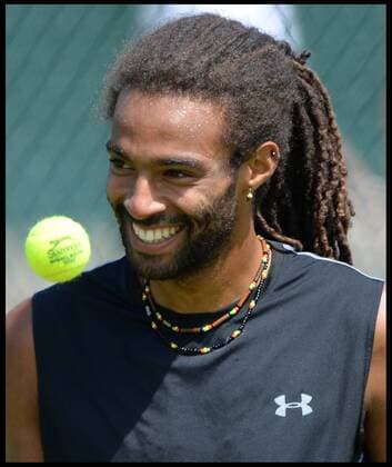 . 03 07 2015. London, United Kingdom. Dustin Brown training at Wimbledon on day 5 of the Championships, Brown shocked the crowd at Wimbledon s Centre Court yesterday by beating Rafael Nadal.  xAndrewxParsonsx xixImagesx IIM-10679-0023