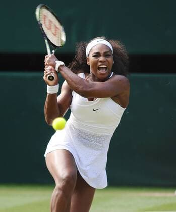 Tennis - 2015 Wimbledon Championships - Week One, Friday Women s Singles, Third Round Heather Watson (GBR) vs. Serena Williams (USA) Serena Williams on Centre Court COLORSPORT ANDREW COWIE 