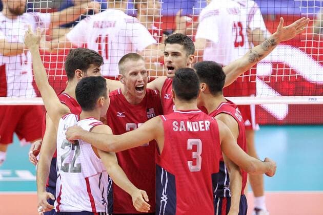 03.07.2015 KRAKOW 2015 FIVB VOLLEYBALL WORLD LEAGUE 2015 POLAND - USA: REPREZENTACJA USA celebration  20150703FNMG021