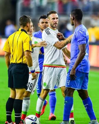 July 1, 2015: Tempers flared late in the match during the Mexico vs Honduras soccer match at NRG Stadium, Houston, Texas. SOCCER: JUL 01 Mexico v Honduras Icon150701038 EDITORIAL USE ONLY