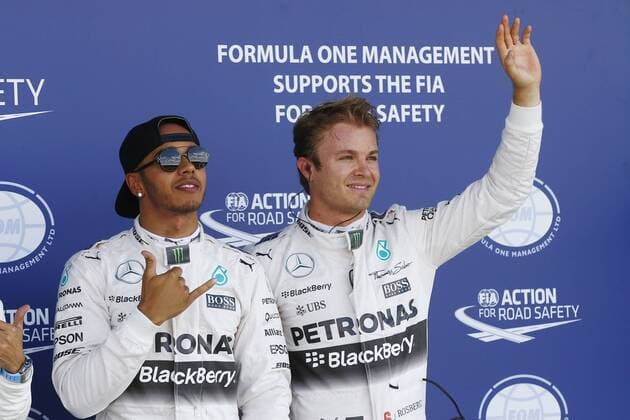 Motorsports: FIA Formula One World Championship WM Weltmeisterschaft 2015, Grand Prix of Great Britain, 44 Lewis Hamilton (GBR, Mercedes AMG Petronas Formula One Team), 6 Nico Rosberg (GER, Mercedes AMG Petronas Formula One Team), xHOCHxZWEIx