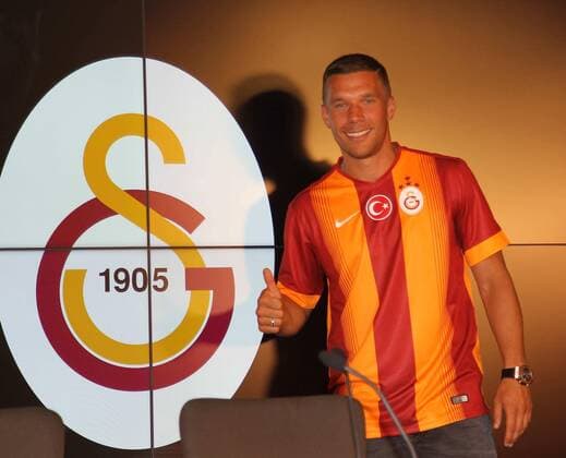 German football player Lukas Podolski 3 +1 years contract with Galatasaray after health check up in Istanbul ,Turkey on July 04, 2015. Pictured: 