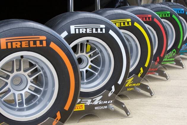 04.07.2015. Silverstone, England. Formula 1 British Grand Prix qualifying. The different pirelli tyres available to teams. xTimxWilliamsx  ActionPlus11637616
