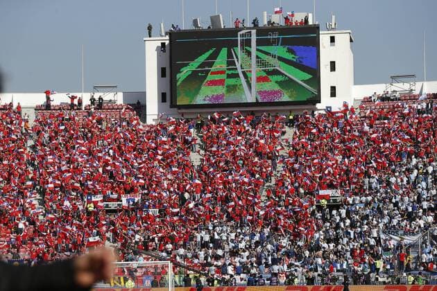 Football, Chile v Argentina Copa America 2015 . Chile s fans cheer against Argentina during the match for finals of the 2015 Copa America at Nacional stadium. Santiago, Chile. 04 07 2015 Marcelo Hernandez Photosport Chile v Argentina o00 Nationalteam , Copa America 2015. 
