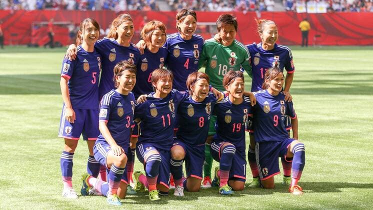 Startelf Japan, Mannschaftsfoto, Aufstellung, Teamfoto, Mannschaft, Team, Gruppenbild, Startaufstellung, Fussball, FIFA Frauen-WM 2015, Finale, USA - Japan, xozx