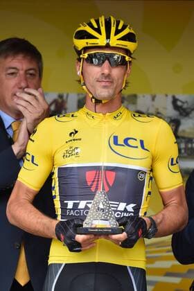 - ANTWERPEN, BELGIUM: Swiss Fabian Cancellara of Trek Factory Racing poses with a diamond trophy ahead of stage 3 of the 102nd edition of the Tour de France cycling race, 159,5 km from Antwerp to Huy, Monday 06 July 2015. This year s Tour de France is taking place from 4 to 26 July. LUCxCLAESSEN  x04658757x