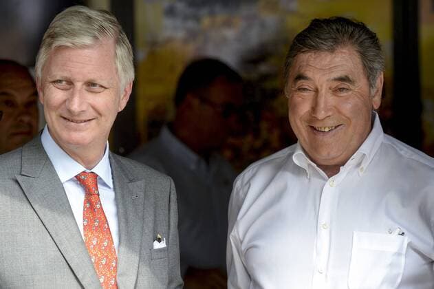- SERAING, BELGIUM: King Philippe - Filip of Belgium and Former Belgian cyclist Eddy Merckx pictured ahead of stage 4 of the 102nd edition of the Tour de France cycling race, 223,5km from Seraing, Belgium, to Cambrai, France, Tuesday 07 July 2015. This year s Tour de France is taking place from 4 to 26 July. DIRKxWAEM  x04659907x