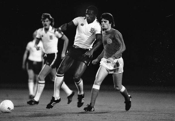 Football - 1980 European Under-21 Championship Qualifier - Denmark U21 U 21 1 England U21 2 Cyrille Regis - England at Hvidovre Stadion, Copenhagen. 19 09 1978 