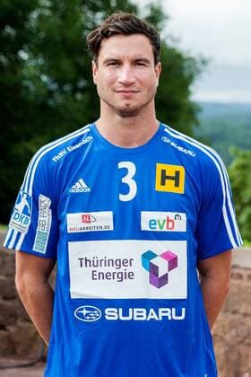 PRESSETERMIN THSV EISENACH 08 07 2015 - Eisenach: Die 1. Bundesliga Mannschaft des ThSV Eisenach zum Pressetermin am 8. Juli 2015 auf der Wartburg. Im Foto: Benjamin Trautvetter 3 (ThSV Eisenach)